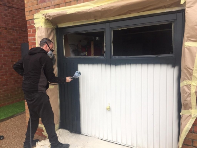 UPVC Garage Spray Painting